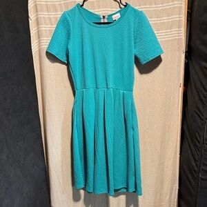 LuLaRoe Teal Textured Midi Dress